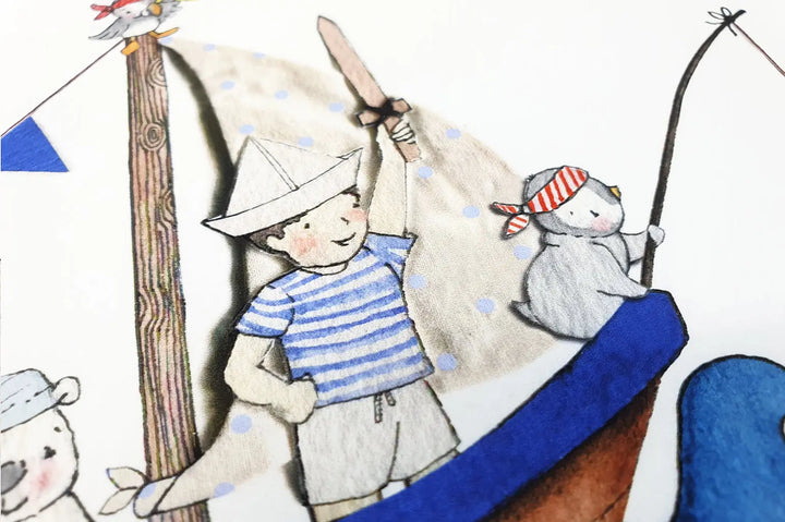 Picture "boat at sea"-Nursery art-Daisy & Bump-Blue Almonds-London-South Kensington
