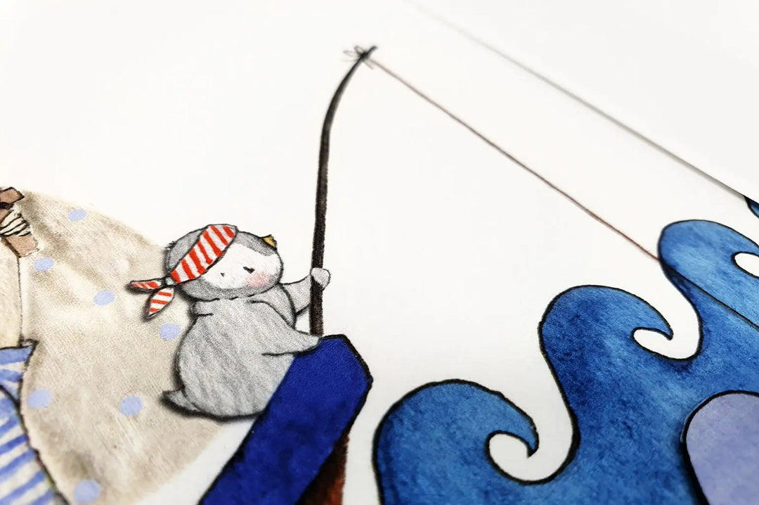 Picture "boat at sea"-Nursery art-Daisy & Bump-Blue Almonds-London-South Kensington