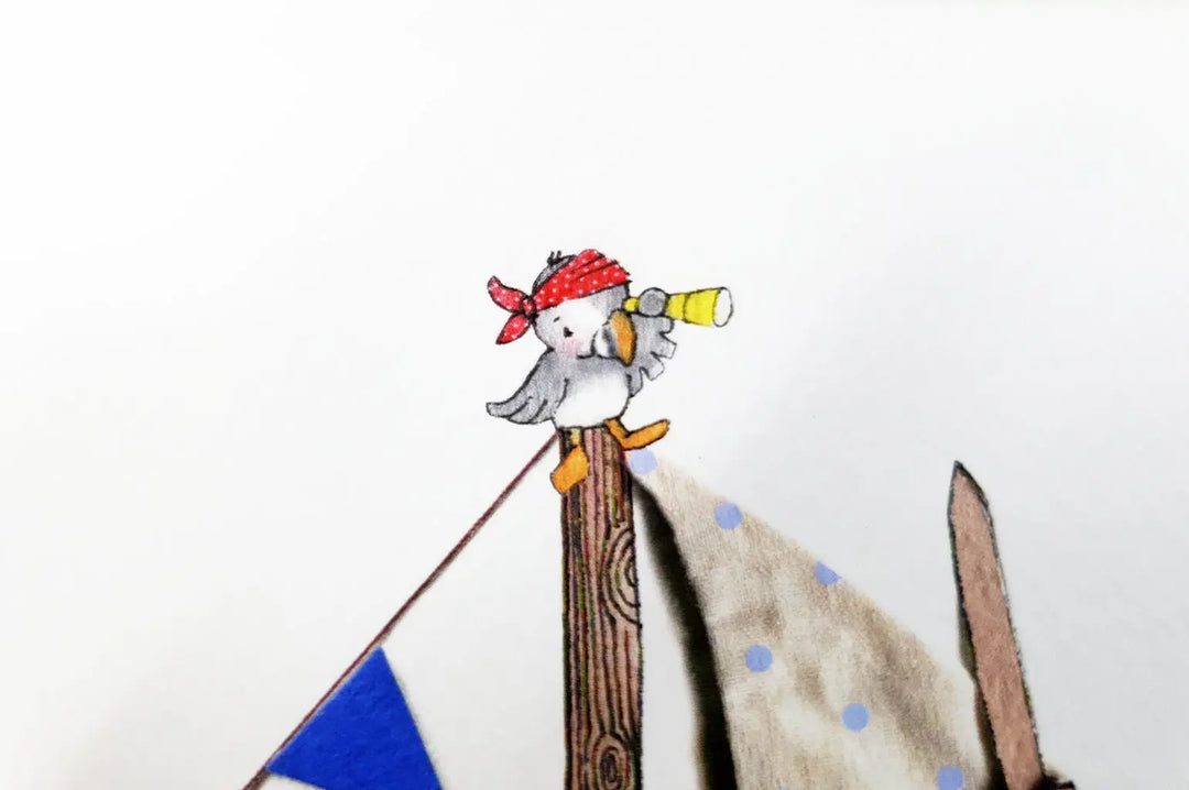 Picture "boat at sea"-Nursery art-Daisy & Bump-Blue Almonds-London-South Kensington