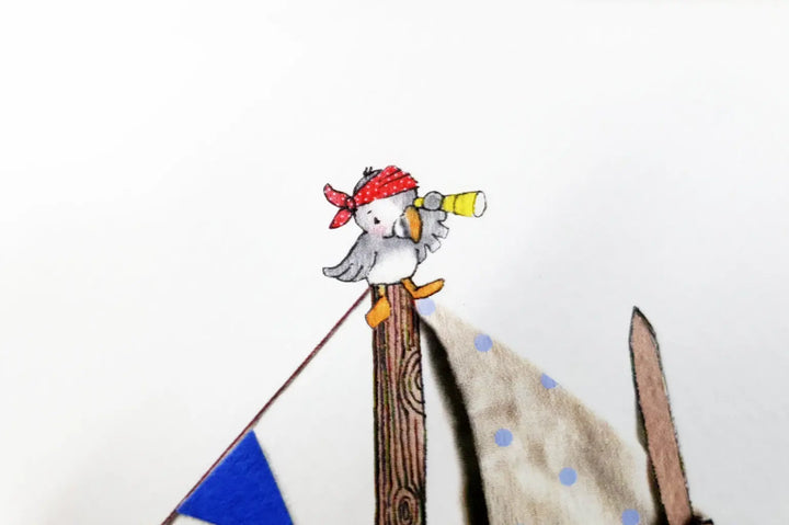 Picture "boat at sea"-Nursery art-Daisy & Bump-Blue Almonds-London-South Kensington