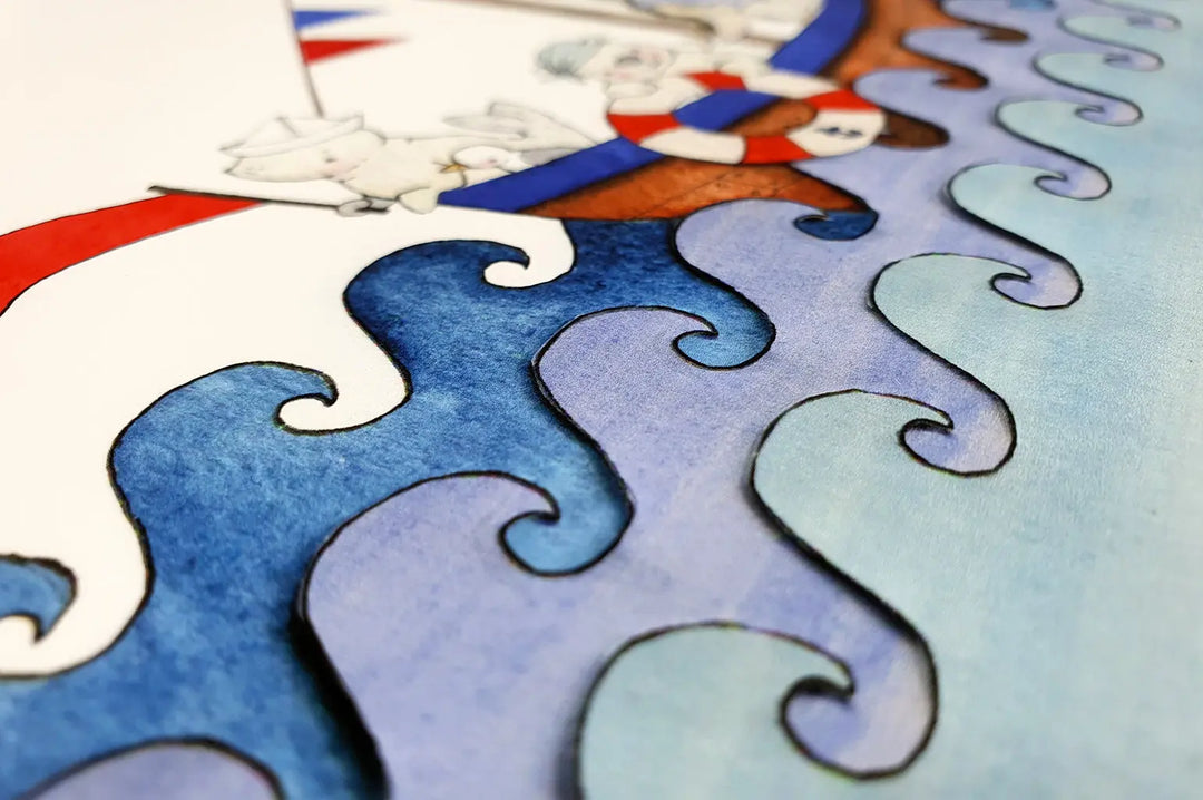 Picture "boat at sea"-Nursery art-Daisy & Bump-Blue Almonds-London-South Kensington