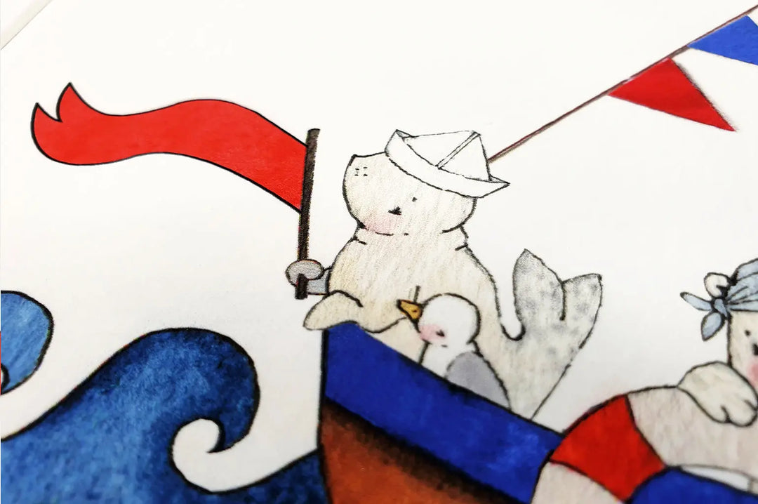 Picture "boat at sea"-Nursery art-Daisy & Bump-Blue Almonds-London-South Kensington