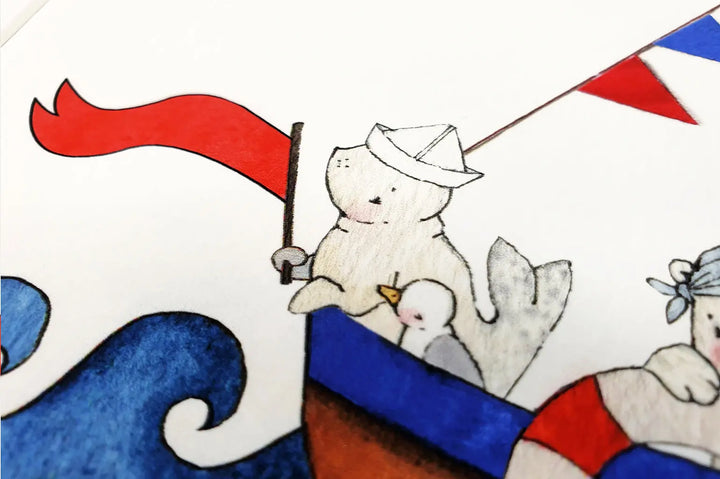 Picture "boat at sea"-Nursery art-Daisy & Bump-Blue Almonds-London-South Kensington
