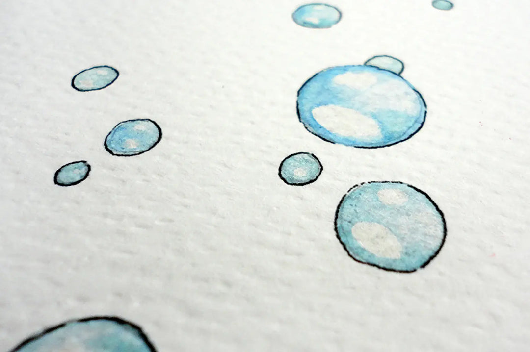 Picture "bunnies & bubbles" blue-Nursery art-Daisy & Bump-Blue Almonds-London-South Kensington