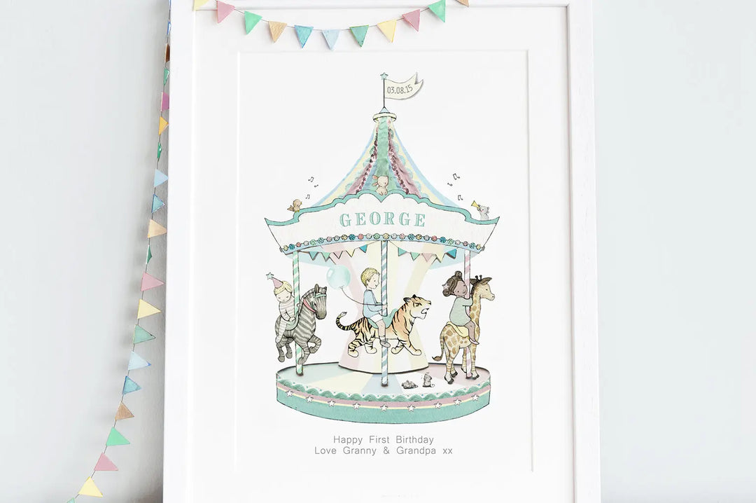 Picture "carousel"-Nursery art-Daisy & Bump-Blue Almonds-London-South Kensington