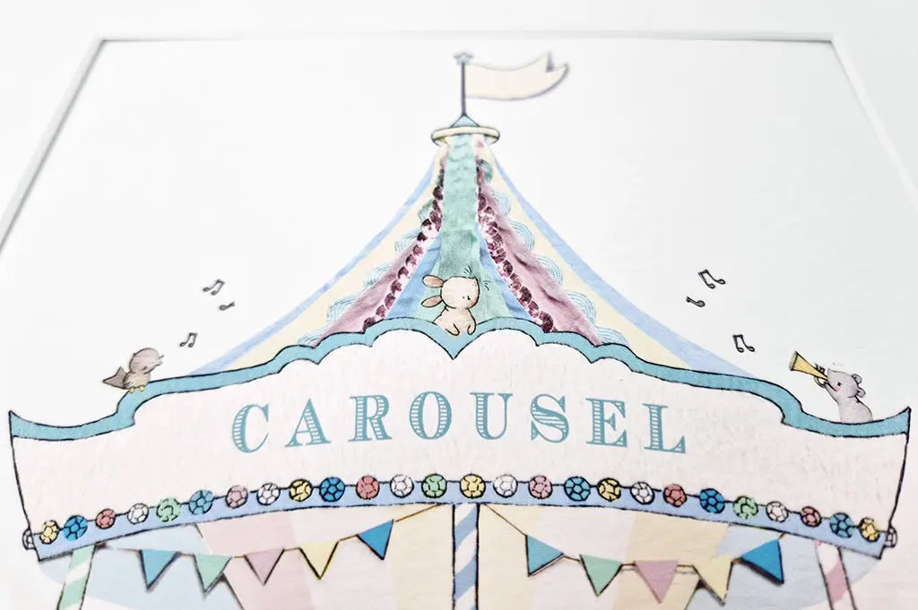Picture "carousel"-Nursery art-Daisy & Bump-Blue Almonds-London-South Kensington