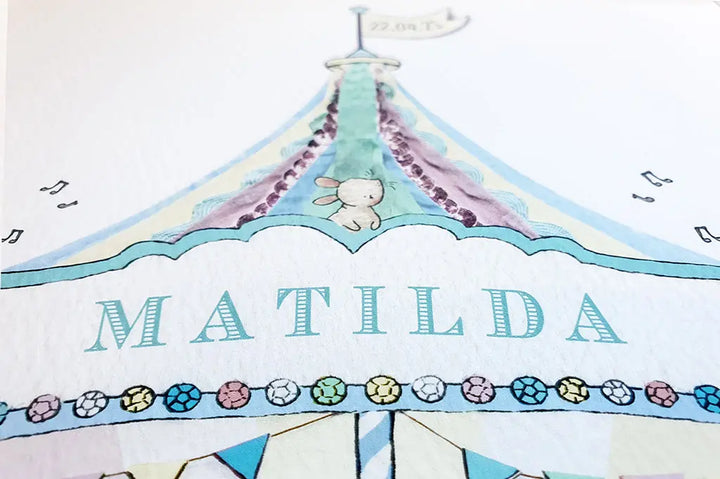 Picture "carousel"-Nursery art-Daisy & Bump-Blue Almonds-London-South Kensington