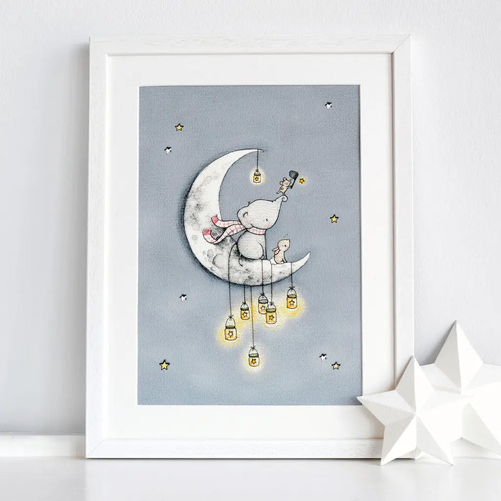 Picture "catching stars"-Nursery art-Daisy & Bump-Blue Almonds-London-South Kensington