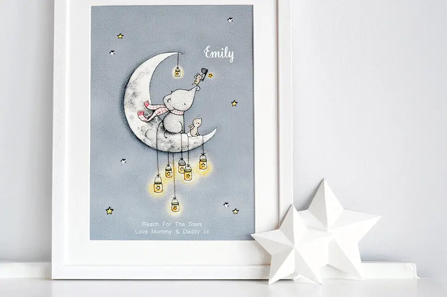 Picture "catching stars"-Nursery art-Daisy & Bump-Blue Almonds-London-South Kensington