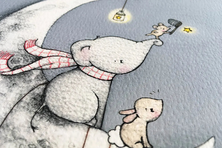 Picture "catching stars"-Nursery art-Daisy & Bump-Blue Almonds-London-South Kensington
