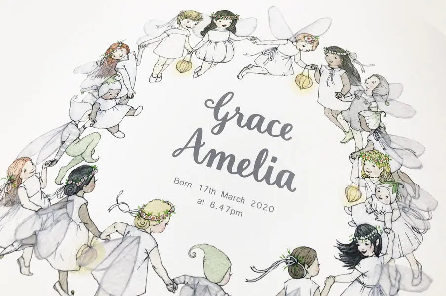 Picture "children's fairy circle wreath"-Nursery art-Daisy & Bump-Blue Almonds-London-South Kensington