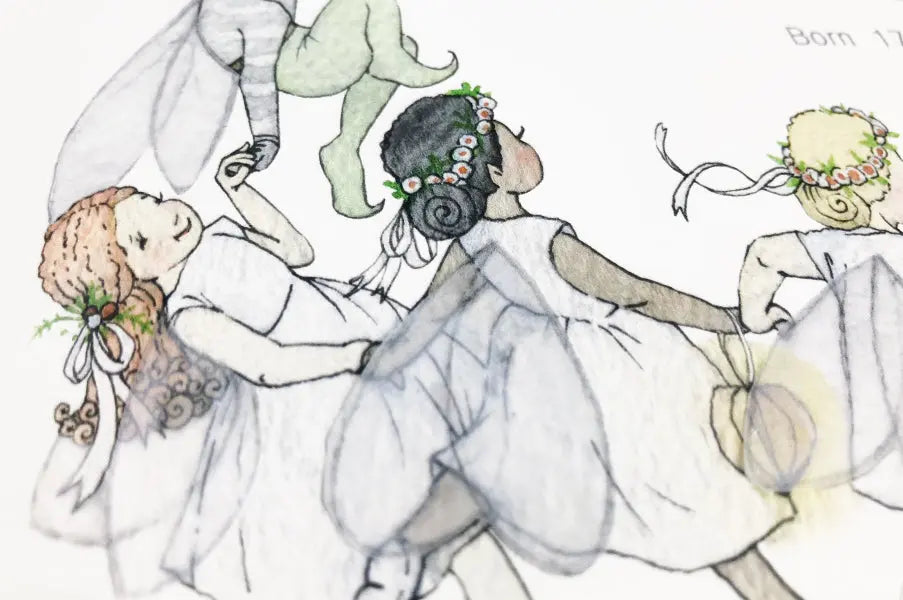 Picture "children's fairy circle wreath"-Nursery art-Daisy & Bump-Blue Almonds-London-South Kensington