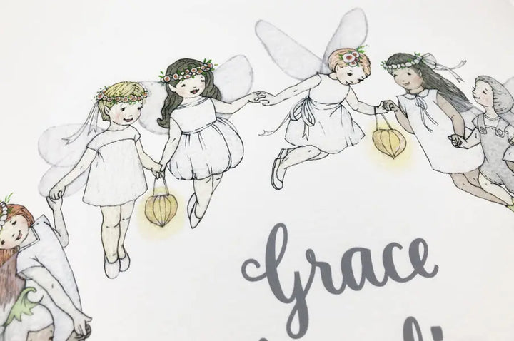 Picture "children's fairy circle wreath"-Nursery art-Daisy & Bump-Blue Almonds-London-South Kensington