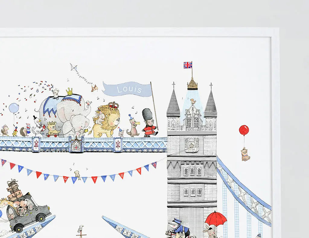 Picture "children's tower bridge" XL-Nursery art-Daisy & Bump-Blue Almonds-London-South Kensington
