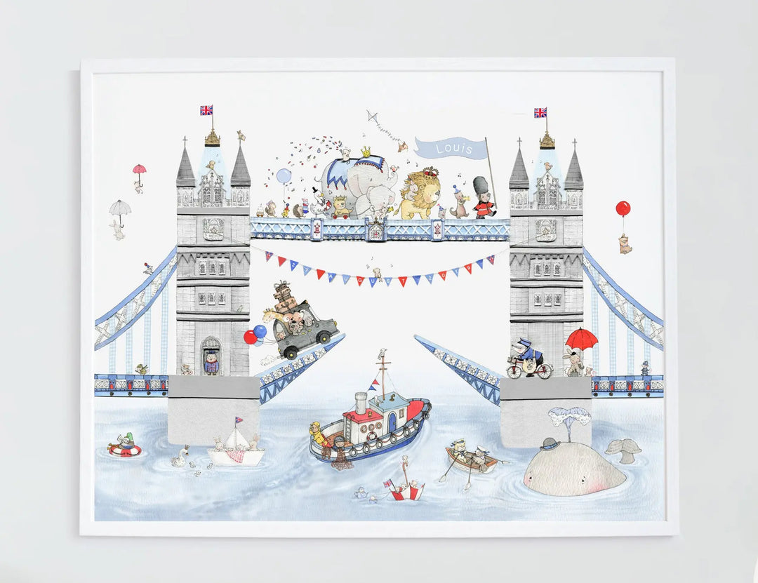 Picture "children's tower bridge" XL-Nursery art-Daisy & Bump-Blue Almonds-London-South Kensington