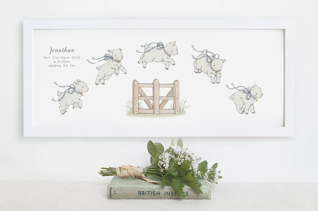 Picture "counting sheep"-Nursery art-Daisy & Bump-Blue Almonds-London-South Kensington