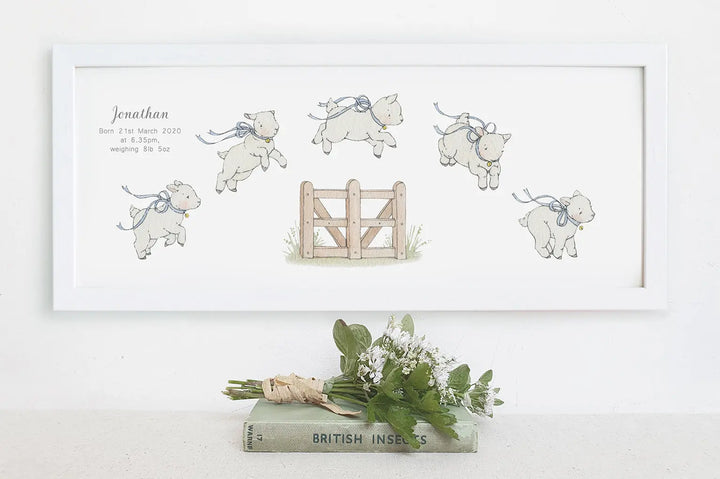 Picture "counting sheep"-Nursery art-Daisy & Bump-Blue Almonds-London-South Kensington