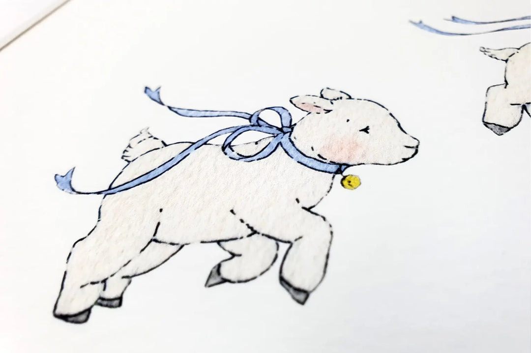 Picture "counting sheep"-Nursery art-Daisy & Bump-Blue Almonds-London-South Kensington