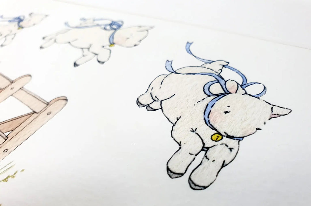 Picture "counting sheep"-Nursery art-Daisy & Bump-Blue Almonds-London-South Kensington