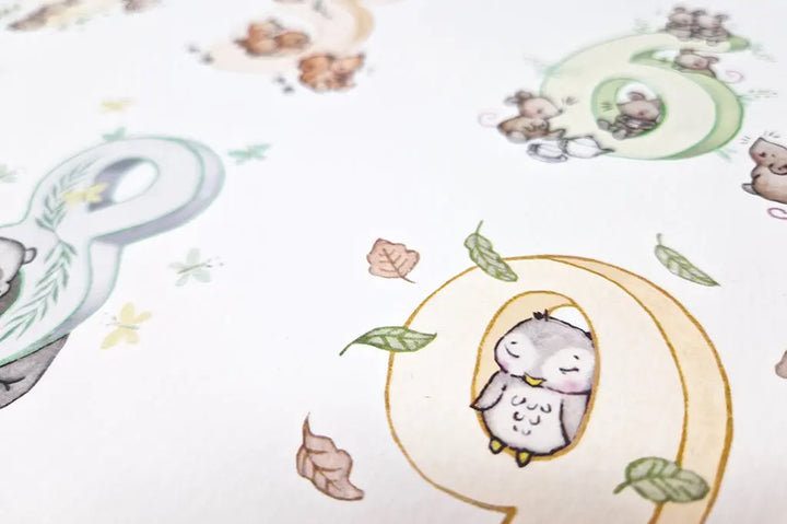 Blue Almonds Ltd Picture "counting to ten" woodland number picture Daisy & Bump