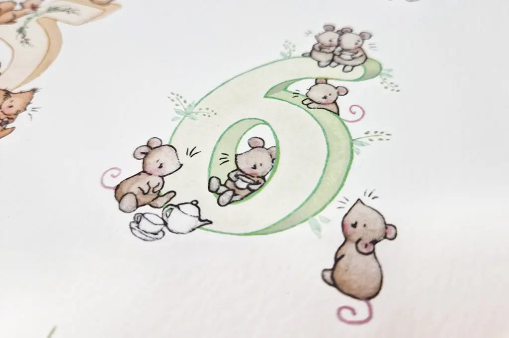 Blue Almonds Ltd Picture "counting to ten" woodland number picture Daisy & Bump