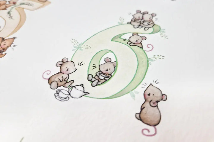Blue Almonds Ltd Picture "counting to ten" woodland number picture Daisy & Bump