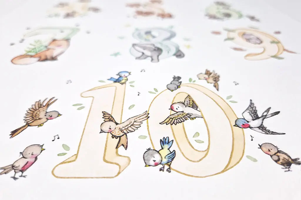 Blue Almonds Ltd Picture "counting to ten" woodland number picture Daisy & Bump