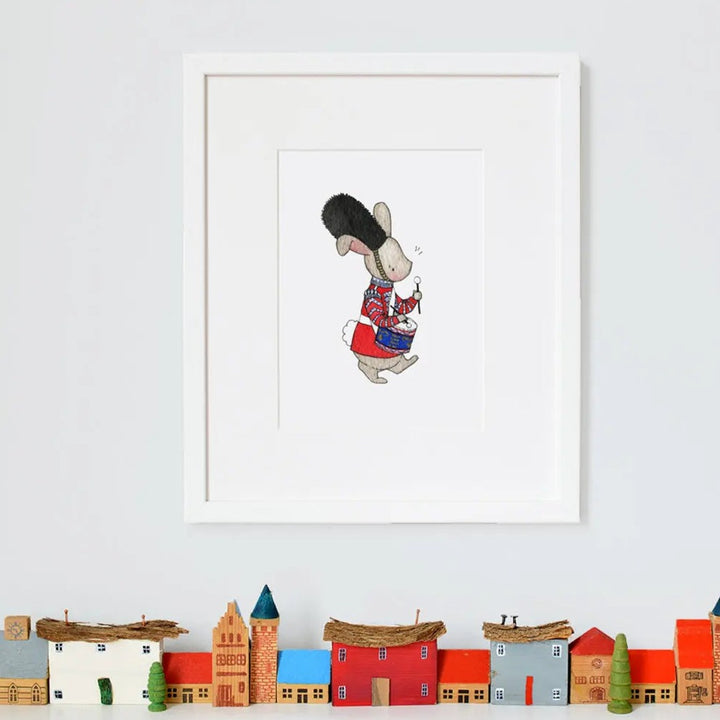 Picture "drummer hare"-Nursery art-Daisy & Bump-Blue Almonds-London-South Kensington