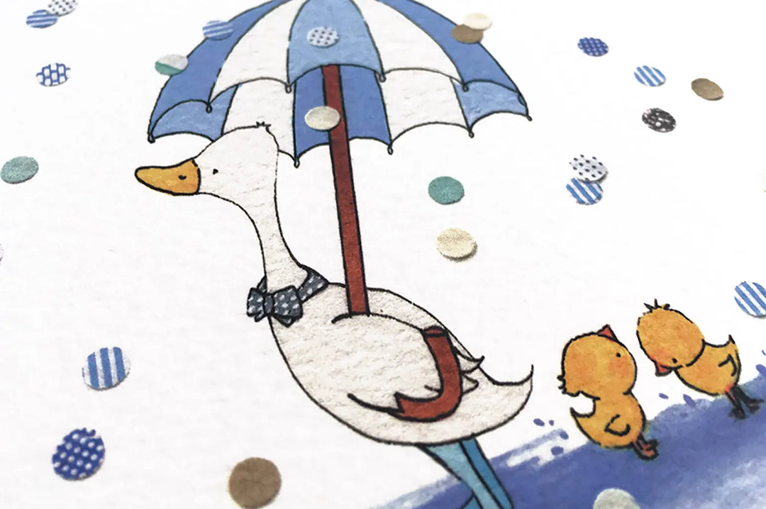 Picture "duck in the rain"-Nursery art-Daisy & Bump-Blue Almonds-London-South Kensington