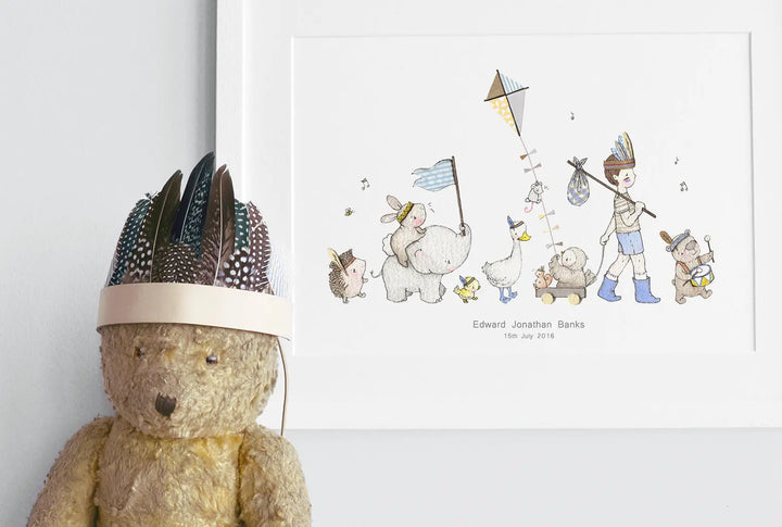 Picture "explorers"-Nursery art-Daisy & Bump-Blue Almonds-London-South Kensington