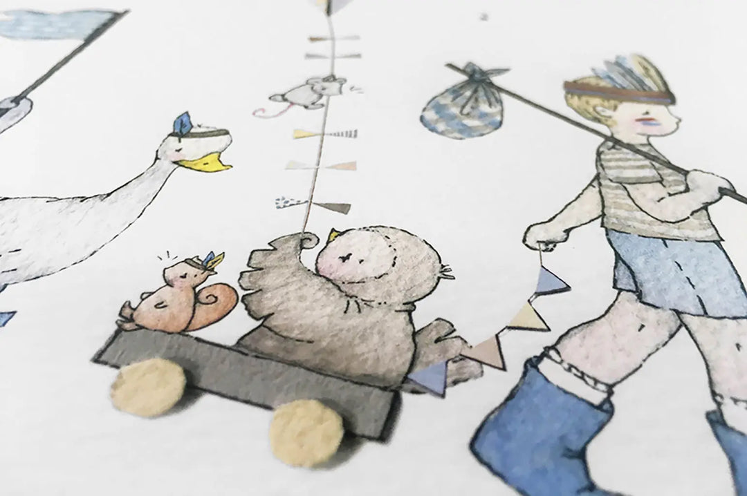 Picture "explorers"-Nursery art-Daisy & Bump-Blue Almonds-London-South Kensington