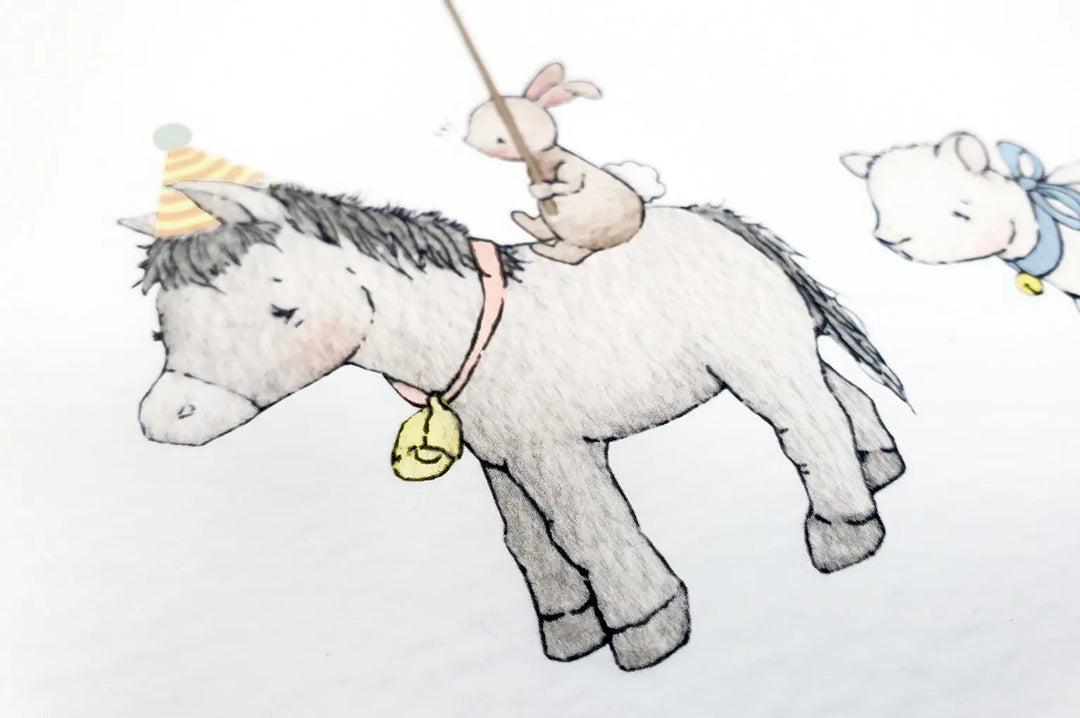 Picture "farm animal parade"-Nursery art-Daisy & Bump-Blue Almonds-London-South Kensington