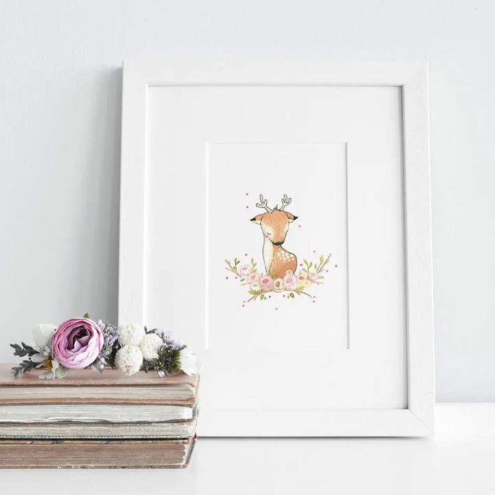 Picture "floral deer"-Nursery art-Daisy & Bump-Blue Almonds-London-South Kensington