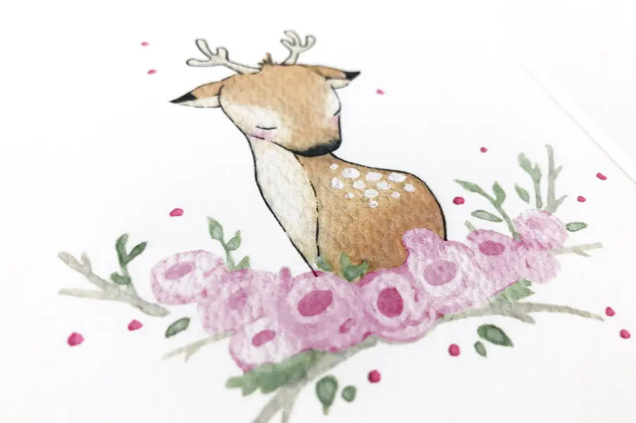 Picture "floral deer"-Nursery art-Daisy & Bump-Blue Almonds-London-South Kensington