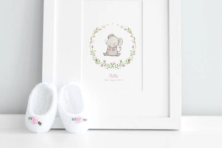 Picture "floral mouse"-Nursery art-Daisy & Bump-Blue Almonds-London-South Kensington