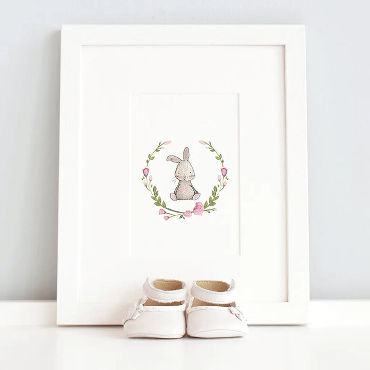 Picture "floral rabbit"-Nursery art-Daisy & Bump-Blue Almonds-London-South Kensington