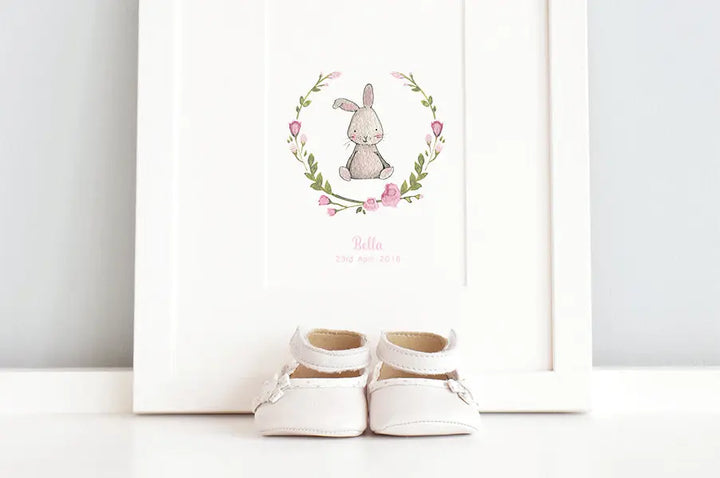 Picture "floral rabbit"-Nursery art-Daisy & Bump-Blue Almonds-London-South Kensington