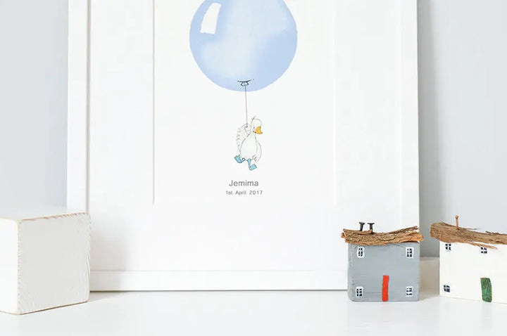 Picture "flying balloon"-Nursery art-Daisy & Bump-Blue Almonds-London-South Kensington