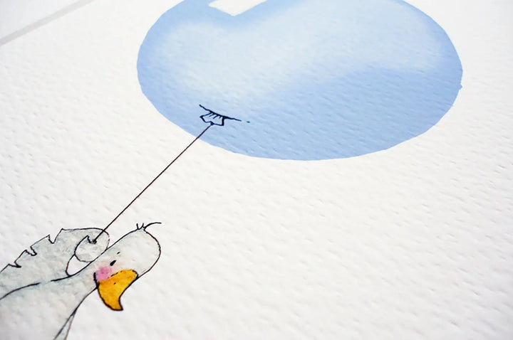 Picture "flying balloon"-Nursery art-Daisy & Bump-Blue Almonds-London-South Kensington