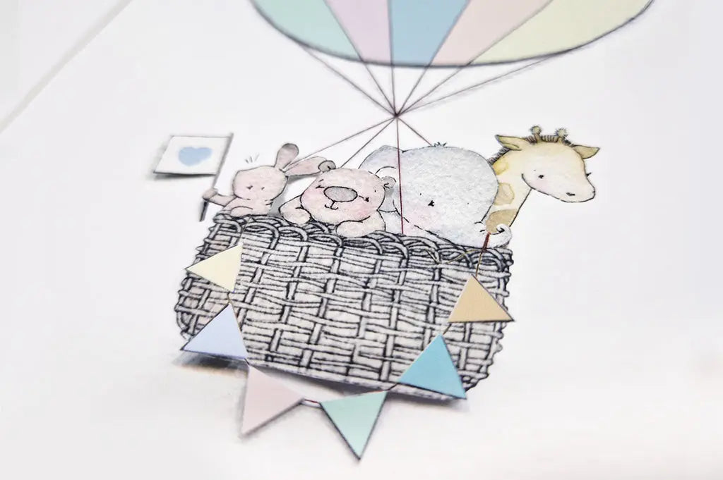 Picture "hot air balloon journey" XL-Nursery art-Daisy & Bump-Blue Almonds-London-South Kensington
