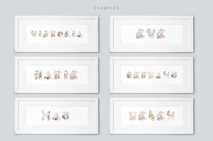 Picture "jungle name" pink-Nursery art-Daisy & Bump-Blue Almonds-London-South Kensington