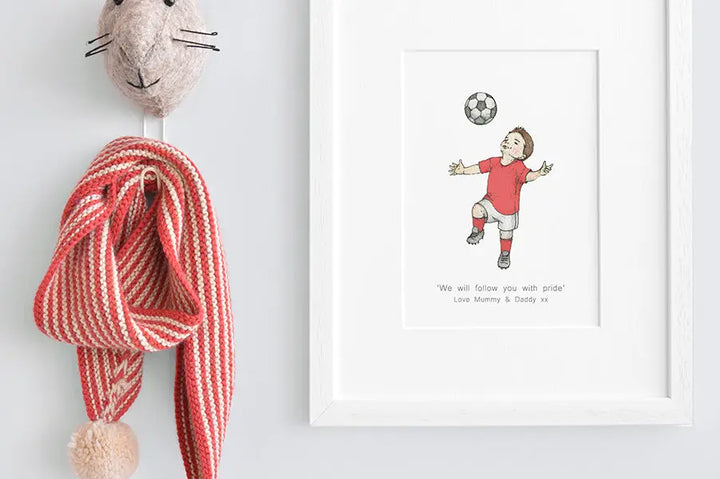 Picture "little footballer"-Nursery art-Daisy & Bump-Blue Almonds-London-South Kensington