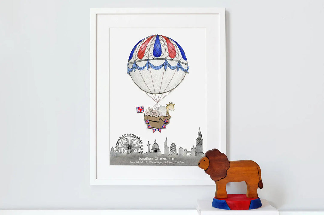 Picture "london balloon journey"-Nursery art-Daisy & Bump-Blue Almonds-London-South Kensington