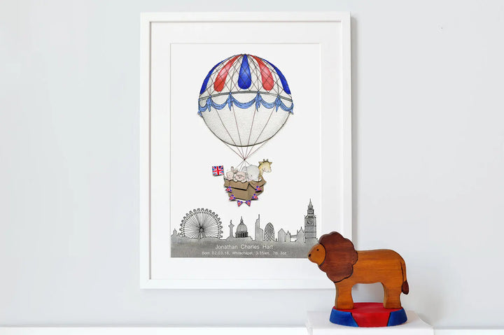 Picture "london balloon journey"-Nursery art-Daisy & Bump-Blue Almonds-London-South Kensington