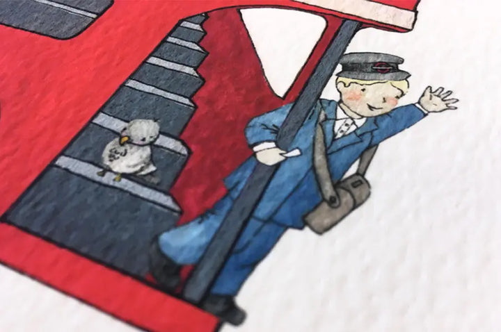 Picture "london bus"-Nursery art-Daisy & Bump-Blue Almonds-London-South Kensington