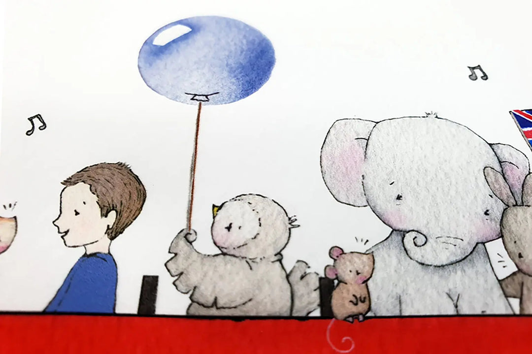 Picture "london bus"-Nursery art-Daisy & Bump-Blue Almonds-London-South Kensington