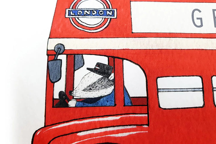 Picture "london bus"-Nursery art-Daisy & Bump-Blue Almonds-London-South Kensington