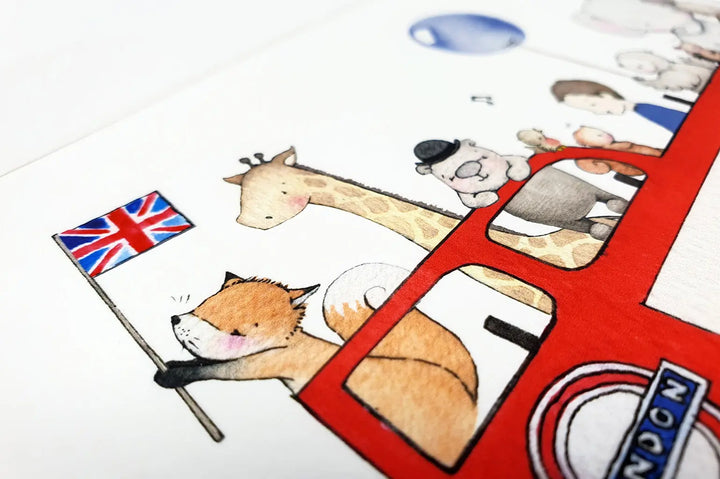 Picture "london bus"-Nursery art-Daisy & Bump-Blue Almonds-London-South Kensington