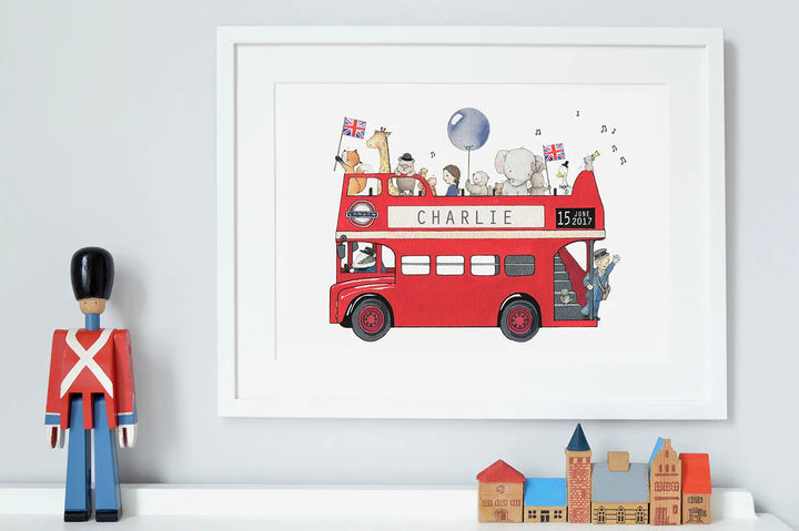 Picture "london bus"-Nursery art-Daisy & Bump-Blue Almonds-London-South Kensington