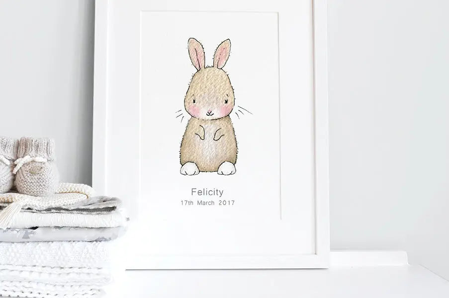 Picture "newborn bunny"-Nursery art-Daisy & Bump-Blue Almonds-London-South Kensington